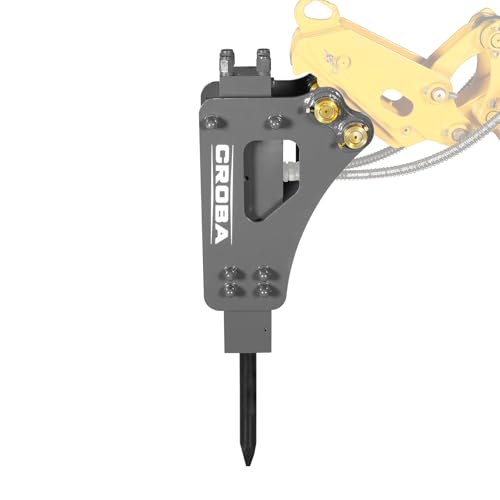 Hydraulic Breaker Hammer for Mini Compact Excavator, for Mechmaxx Models MEC17, MEC17PRO, 360 J Impact Energy, 700-1200 BPM
