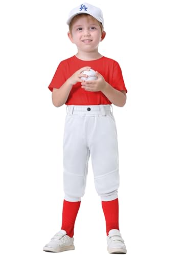 MIVEI 2T/3T/4T/5T/6T Youth Toddler Boys Baseball Pants - Kids Gilrs Tee Ball Softball Football Pants with Belt Loop UPF50+