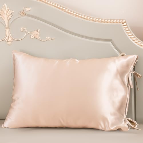 PROMEED Fronha 100% seda para cabelo e pele California King, ambos os lados 22 Momme capa de almofada de cama de seda com fecho de envelope (Cal.King 50,8 cm x 101,6 cm, champanhe)