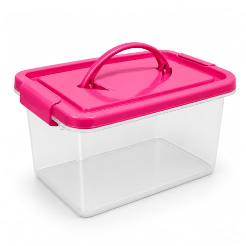 plastific 4L Plastic Storage Box Lightweight Robust Stackable...
