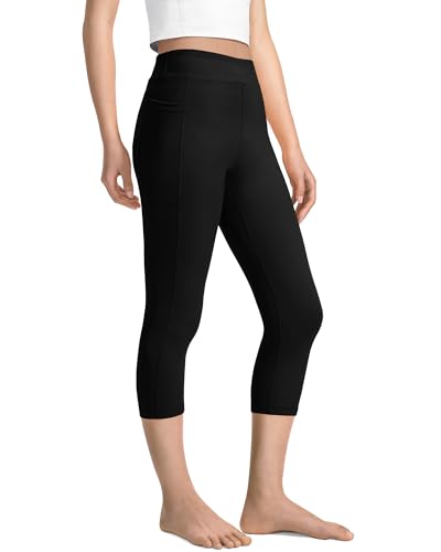 JOCMIC Girls Capri Leggings High Waisted Athletic Leggings with Pockets for Kids Dance Gymnastics Running