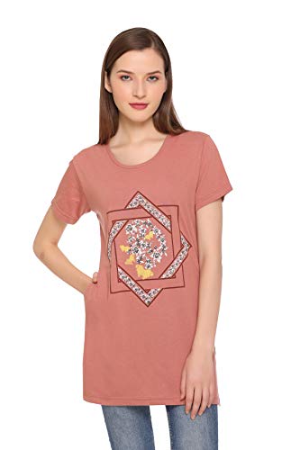 Image of In Love Women's Plus Size Longline T-Shirt with Side Pocket, 3 /4 Sleeve, Crew Neck