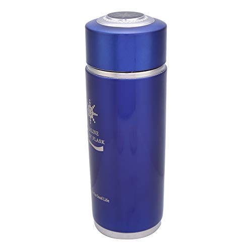 KIMISS Botella Alcalina Botella de Nano Energía Acero Inoxidable Botella de Agua Alcalina de Acero Inoxidable Portátil Nano Balance Bio Energy Lonizer Cup Flask (Plata) (Azul)