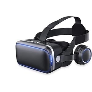 VR Ultra 3D VR Headset-Virtual Reality Headset with HD Lens,Stereo Headphones 3.5mm Jack to Type C & Lightning Connector,Inbuilt Touch Button for Mobile VR Gaming.