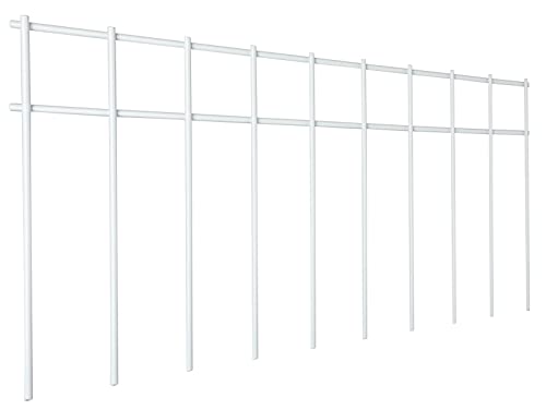 White Animal Barrier, 20 Pack No Dig Fence, 20" L X 10" H Underground Decorative Garden Fencing, Pet Dog Rabbits Fences Panel, Galvanized Steel Stakes 2 Inch Spike Spacing,Outdoor Yard Patio #TOP4