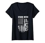 Damen Stand with Ice — Patriotisches Grenzsicherheits-Einwanderungsgesetz T-Shirt mit V-Ausschnitt