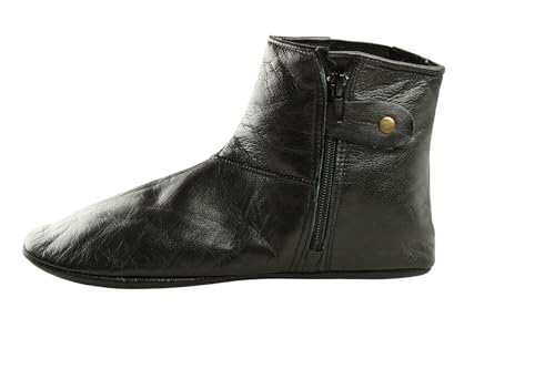 Womens Premium Leather Home Slippers One Side Zipper One Side Elastic Halal Socks Handmade Khuffain Mest Indoor Slipper2