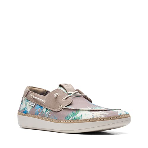 Clarks Men's Higley Tie Boat Shoe, Sand Flora, 9.5