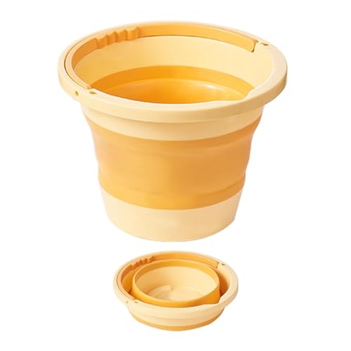 Cubo de lavado, cubo plegable, cubo compacto con asa, cubo de agua portátil de 6 L, ahorro de espacio, maceta de agua al aire libre para el hogar y exteriores