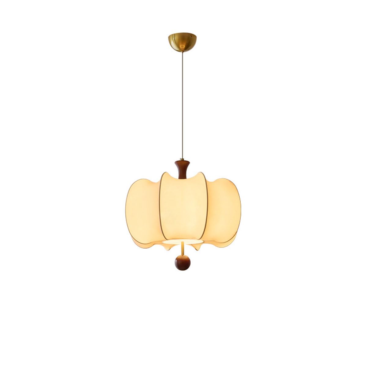 Wabi Sabi Pumpkin suspension design 18 pouces avec abat-jour en tissu plissé