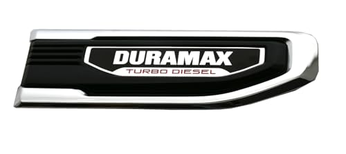 Image of Pair Set Turbo Diesel Emblems Side Vent Logo Compatible with 2020-2025 Sierra 1500 Dura-max Turbo Diesel Badge Kit 86532091 (Chrome)