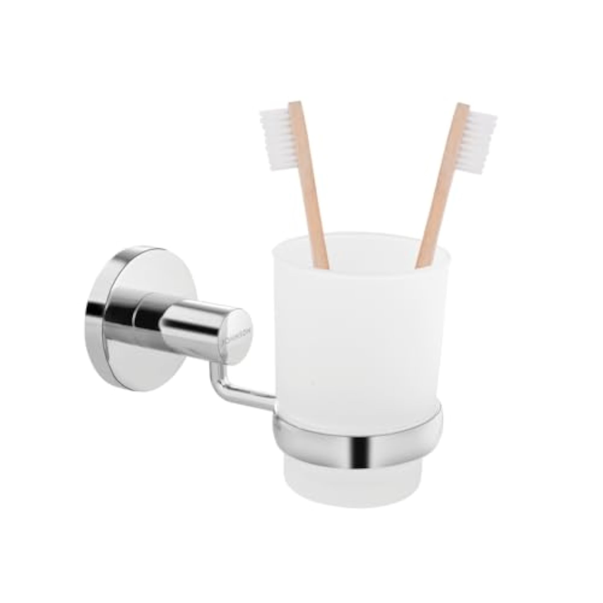 Delta Frosted Glass Toothbrush Holder Tumbler Stand