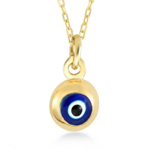 Gelin Evil Eye Ball Pendant Necklace 10K Gold