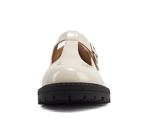 Soda “GARNY-2” ~ Little Kids/Children/Girls Round Closed Toe Hook & Loop T-Strap Mary Jane Lug Sole Low Heel Shoe3