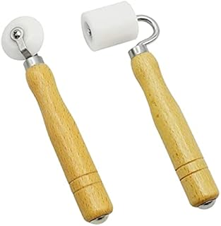 Lahviuu Wallpaper Decorating Roller,2Pcs Flat Pressure Roller Internal External Corner Seam Roller Wallpaper Edge Seam Roller Wood Wallpaper Flat Seam Roller for Home Decorating DIY Tool