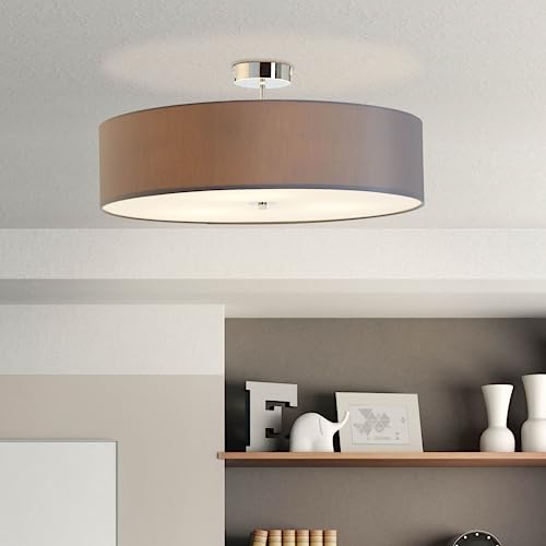 Lightbox moderne Deckenlampe - Deckenleuchte mit dekorativem Stoffschirm -...