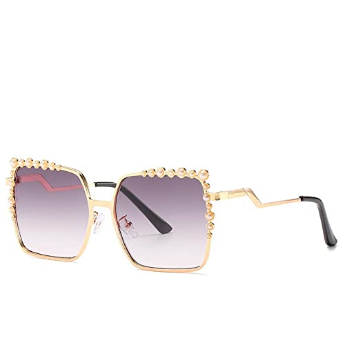 Lunettes de soleil carrées surdimensionnées pour femmes monture grande gris taille unique