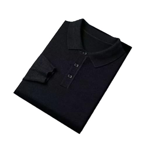 Men Wool Lapel Long Sleeve Sweaters Loose Tops Knit Long Sleeve Button Up Pullover Jumper