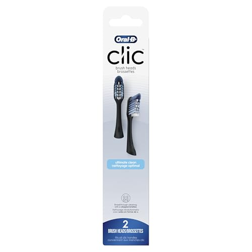 Image of Oral-B Clic Toothbrush Replacement Heads, 2 Count toothbrushes, Black Refill Brush Heads