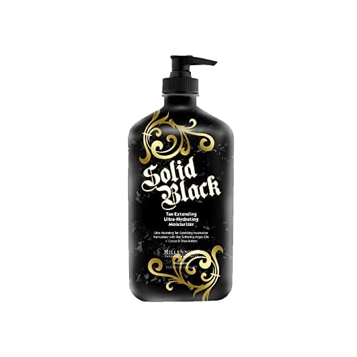 Millennium Tanning Products Millennium Tanning SOLID BLACK TAN EXTENDER Moisturizer with Argan Oils 18.25 oz