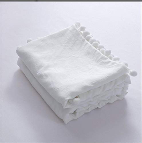 Funda de almohada decorada con bolas para solucionar camas aburridas un par blanco 4