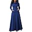 Women Turtleneck Maxi Sweatshirt Blue Dress