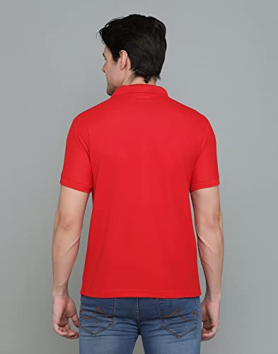Image of INKKR Men's Polo Neck Half Sleeve Cotton Blend Regular Fit T-Shirt With Pocket