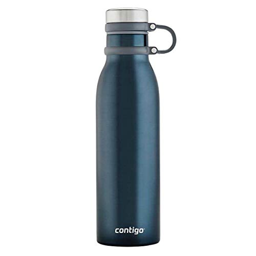 Contigo Couture Collection Vacuum-Insulated Stainless-Steel Water Bottle W/Tethered Lid, 20 Oz, Midnight Blue/Twilight Shell - 2 Pack #TOP3