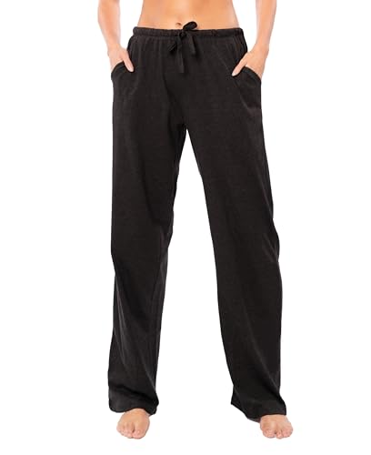 Image of Sexy Basics Women's Soft Flex 100% Cotton Knit Pajama Pants | Lounge Sleep Bottoms | Drawstring & Pockets| Multi Packs
