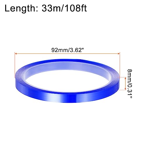 Image of HARFINGTON 4 Rolls Heat Tape High Temperature Heat Resistant Tape 8mmx33m(108ft) Sublimation Thermal Heat Transfer Tape for Sublimation Press No Residue, Blue