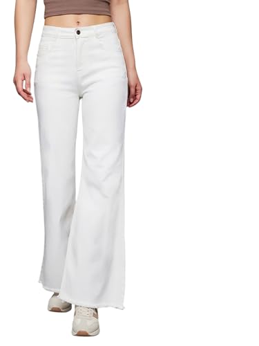 Jean blanc femme taille haute opaque et extensible fini les pantalons inconfortables