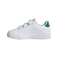 adidas Unisex Kinder Advantage Base 2.0 Shoes JUNIOR, Cloud White/Cloud White/Green, 37 1/3 EU