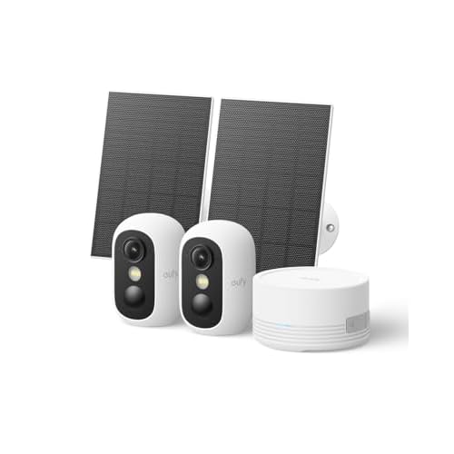 eufy Security eufyCam C35 2-Cam Kit with Solar Panel, Wireless Security Camera, Outdoor and Indoor, Magnetic Mount, Color Night Vision, Local Storage,