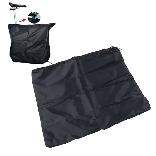 Cffuvros Bike Cover for Outdoor Electric Bikes, Heavy Duty Nylon bike Rain Cover, Foldable Dust Tight Tarp for Motorcycle, Folding Bike Universal Fit