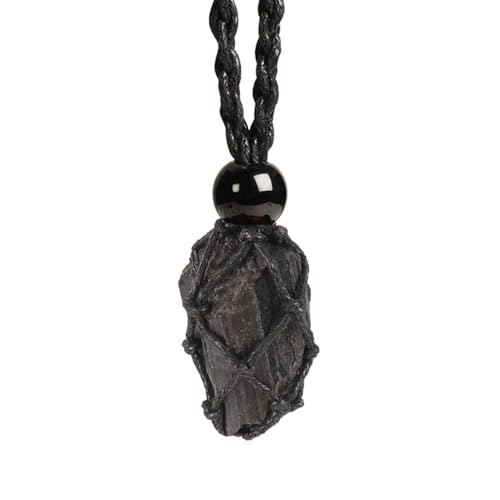 Anjiucc Natural Gemstone Crystal Black...