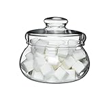 Simax Clear Glass Sugar Bowl With Lid | Sweetener Dispenser For Tea and Coffee - Great for Entertaining - Durable Borosilicate Glass - Dishwasher Safe - Made in Europe - Beautiful 16 Ounce Sugar Bowl