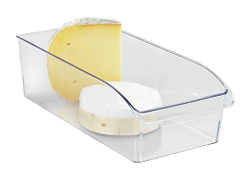 WENKO Kühlschrank-Organizer M, Aufbewahrungsbox für Kühl- und Vorratsschrank zum Sortieren von Lebensmitteln, lebensmittelecht, transparentes Design, 15 x 9,5 x 31 cm, aus robustem PET