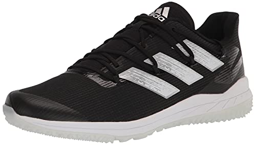 adidas Men's Adizero Afterburner 8 Turf Baseball Shoe, Black/Silver Metallic/White, 15