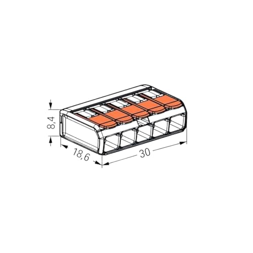 Kit Com 10 Conector Wago Emenda 5 Fios Mod 221-415