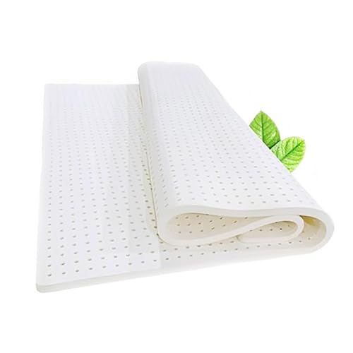 Colchón de látex Natural, Cama Doble, Cubrecolchón de firmeza Media para aliviar el Dolor de Espalda con Funda extraíble sin Espuma viscoelástica,2.5cm,180x200cm