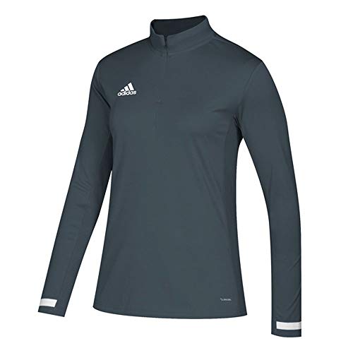 adidas Team 19 Long Sleeve Quarter-Zip Top - Women's Multi-Sport M Grey/White