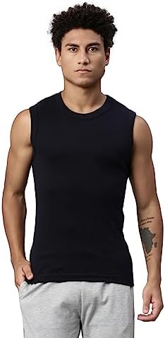 Levi's 014 Gym Vest for Men | 100% Rib Cotton | Breathable Fabric | Round Neck | Sleeveless Men's Vest for Gym | Soft & Durable | Freedom of Movement | Tagless & Zero Irritation Comfort | Pack of 1