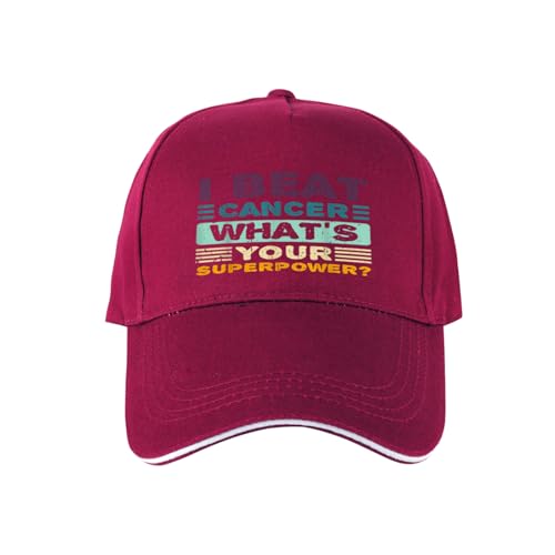 Sandwich Baseball,I Beat Cancer What's Your Super Power Cancer Free Survivors Dad Hat Gifts for Men Women