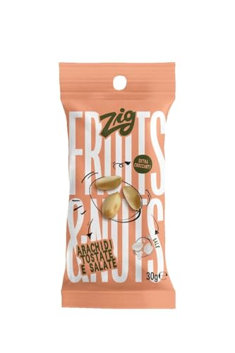 ZIG - Snack Fruits & Nuts - Cacahuetes tostados y salados 300 g | 10 sobres de 30 g