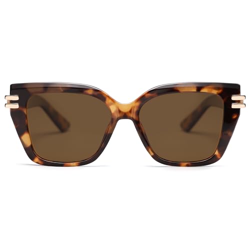 AMOMOMA Large Oversized Cat Eye Sunglasses for Women Trendy Vintage Retro Square Cateye Sun Glasses AM66352