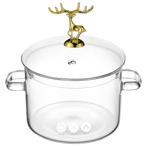 Vaguelly pot verre 1500mL couvercle poignées double