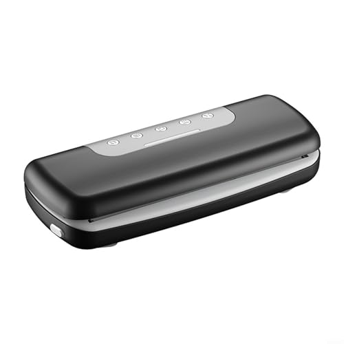 Hosrivae Máquina selladora al vacío para alimentos y sistema de sellado húmedo con funcionamiento silencioso, sellador compacto al vacío de alimentos, cocina, viajes y picnic, bolsas de 30 cm (negro)