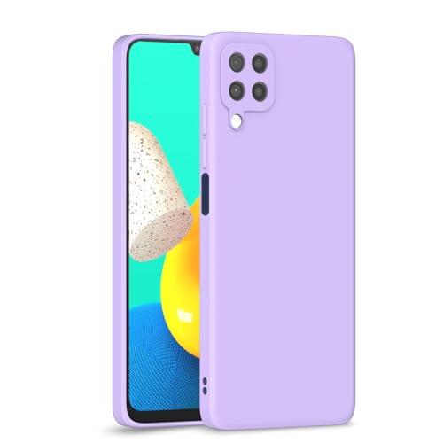 Image of Outlouders Back Cover for Samsung Galaxy M32 4G / M32 Prime / F22 4G | Camera Protection | Durable Soft Matte Silicone Bumper Case (Purple)
