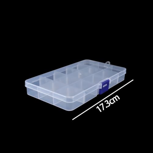 DUZEPA 6 Stück Sortierboxen aus Kunststoff, transparente Sortimentsbox, Sortierbox mit verstellbaren Trennwänden für Kleinteile, Perlen, Schrauben, Bürobedarf