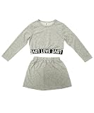 [Bee] ビー セットアップ ガールズ 女の子 キッズ クロップド丈長袖トップス スカート LOVEロゴ 無地 saa01554 150cm 杢グレー